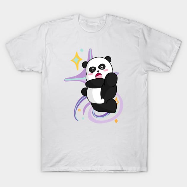 Cute Panda Kungfu In Space T-Shirt by Suga Collection